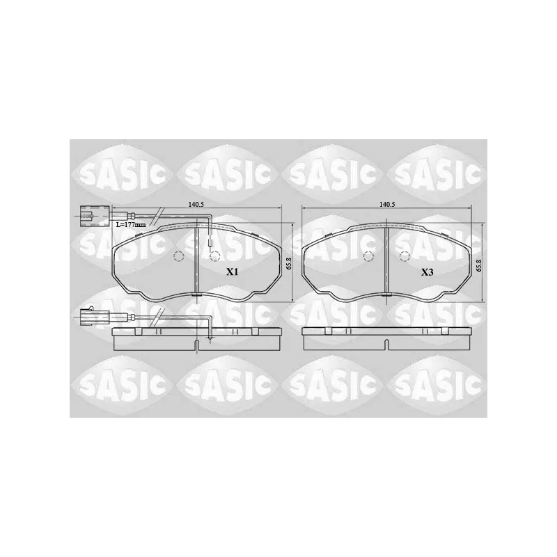 Jeu de 4 plaquettes de frein avant SASIC 6210036