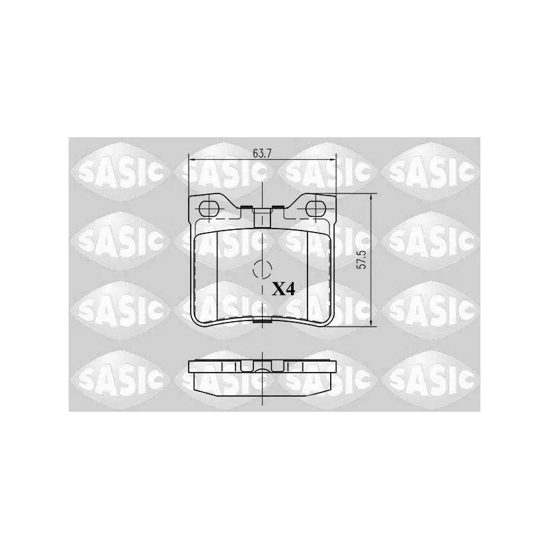 Jeu de 4 plaquettes de frein arrière SASIC 6210041