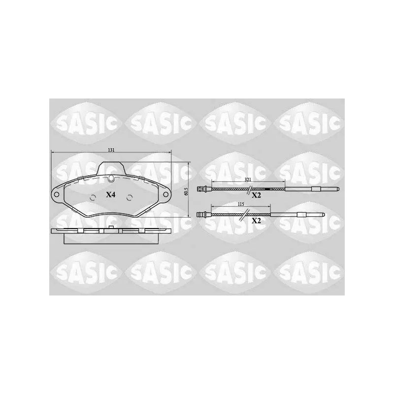 Jeu de 4 plaquettes de frein avant SASIC 6210043