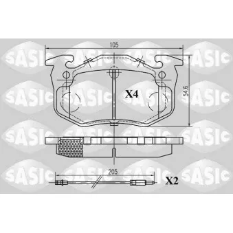 Jeu de 4 plaquettes de frein avant SASIC 6214001