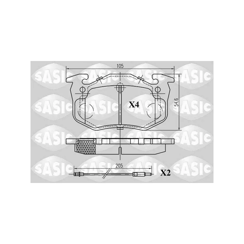 Jeu de 4 plaquettes de frein avant SASIC 6214001