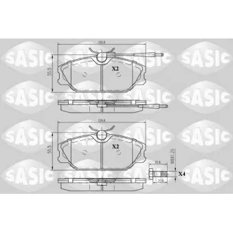 Jeu de 4 plaquettes de frein avant SASIC 6214002