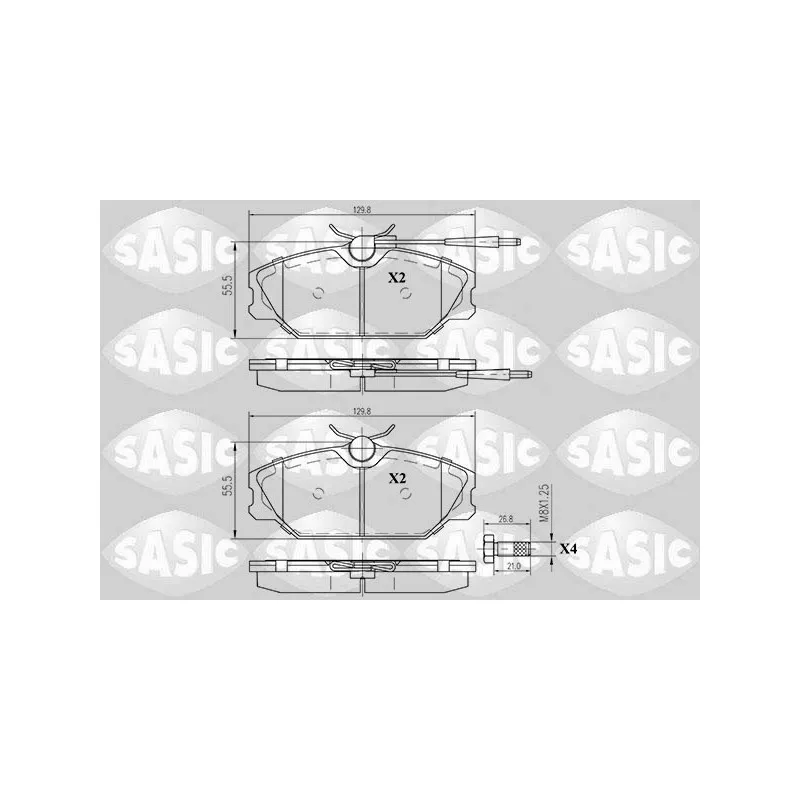 Jeu de 4 plaquettes de frein avant SASIC 6214002