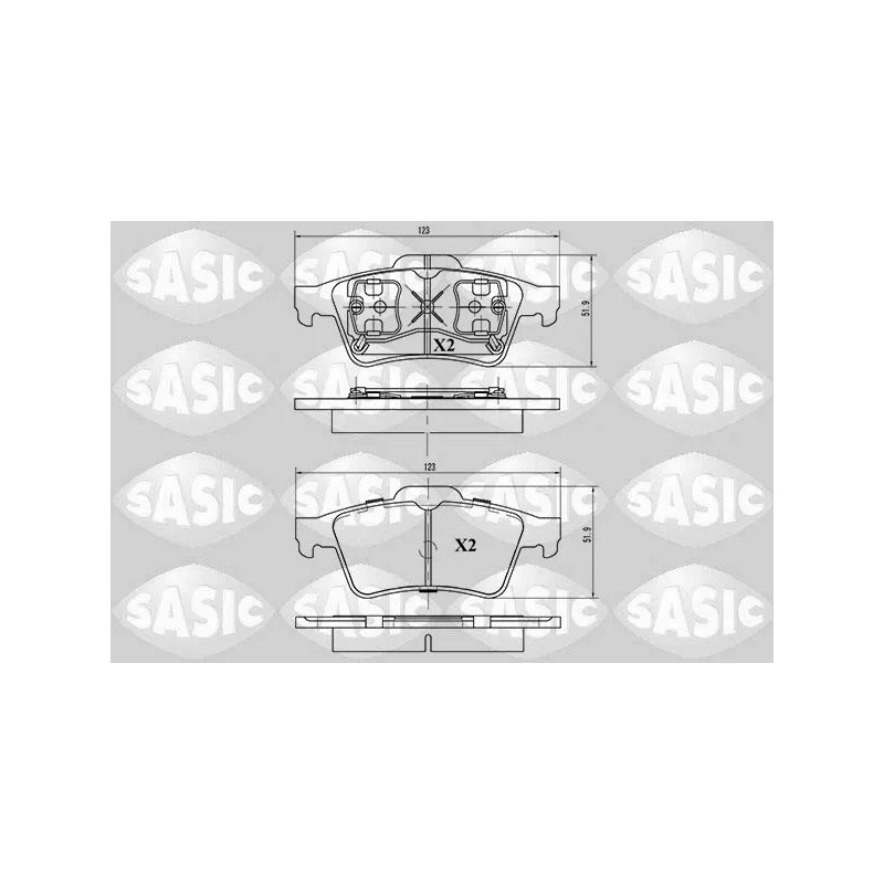 Jeu de 4 plaquettes de frein arrière SASIC 6214003