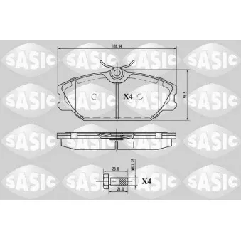 Jeu de 4 plaquettes de frein avant SASIC 6214008