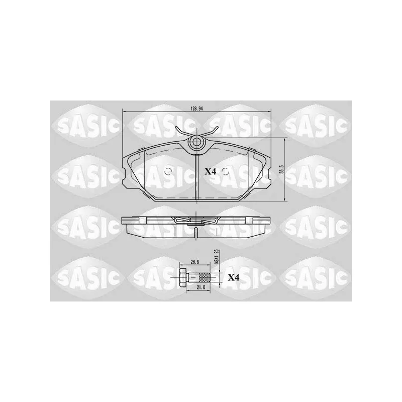 Jeu de 4 plaquettes de frein avant SASIC 6214008