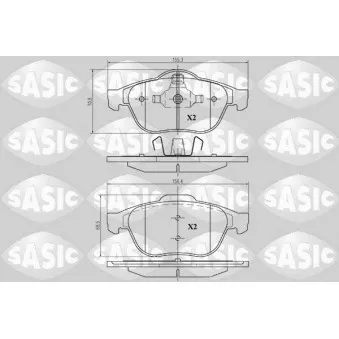 Jeu de 4 plaquettes de frein avant SASIC 6214009