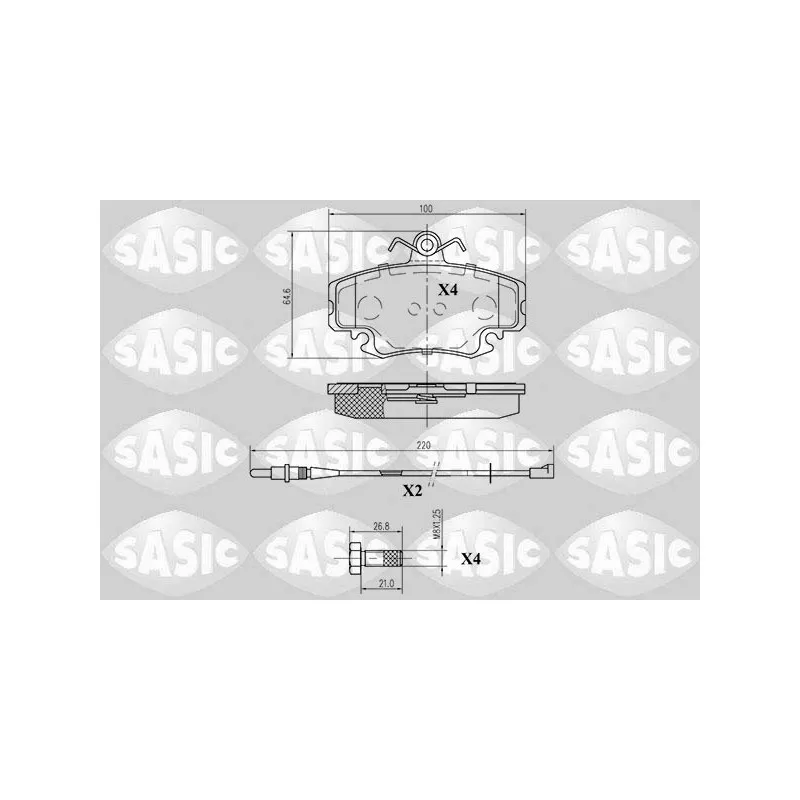 Jeu de 4 plaquettes de frein avant SASIC 6214010