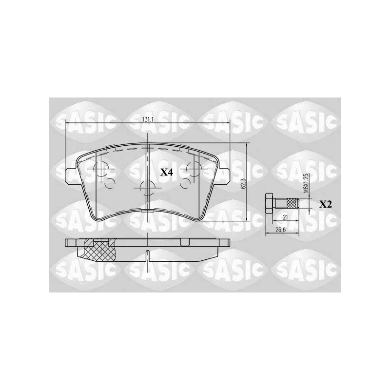 Jeu de 4 plaquettes de frein avant SASIC 6214016