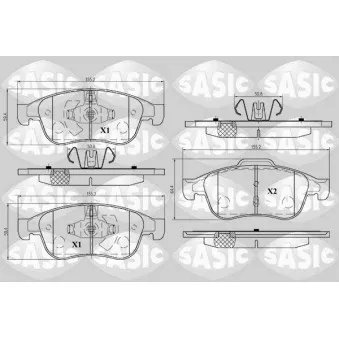 Jeu de 4 plaquettes de frein avant SASIC 6214017