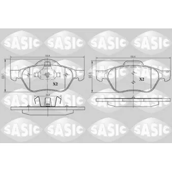 Jeu de 4 plaquettes de frein avant SASIC 6214018