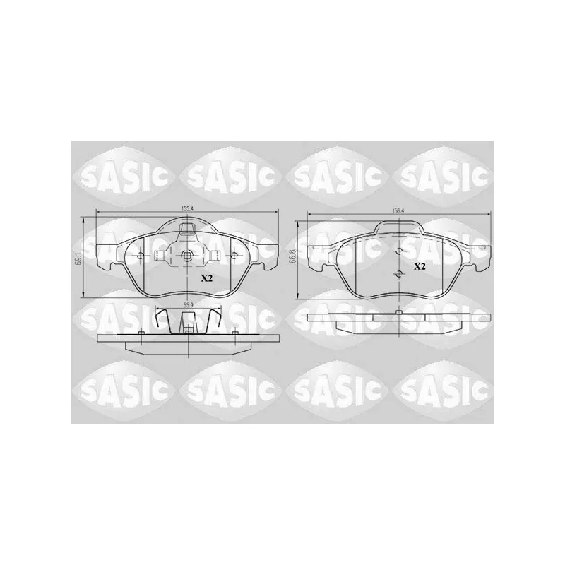 Jeu de 4 plaquettes de frein avant SASIC 6214018