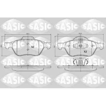 Jeu de 4 plaquettes de frein avant SASIC 6214019