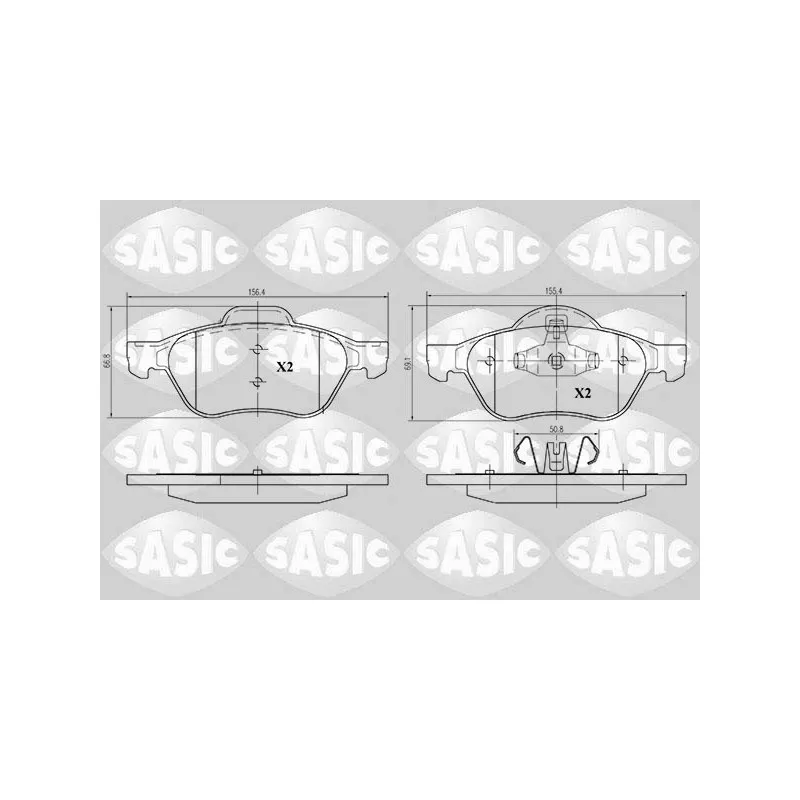 Jeu de 4 plaquettes de frein avant SASIC 6214019