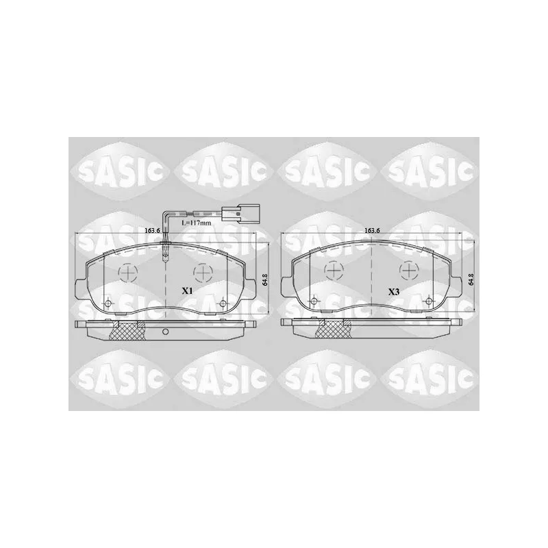 Jeu de 4 plaquettes de frein avant SASIC 6214022