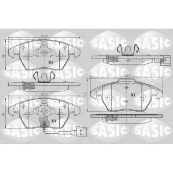 Jeu de 4 plaquettes de frein avant SASIC 6216004