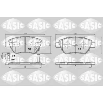 Jeu de 4 plaquettes de frein avant SASIC 6216005