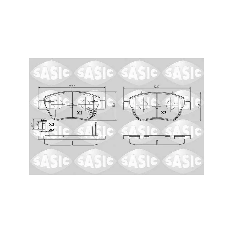 Jeu de 4 plaquettes de frein avant SASIC 6216005