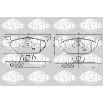 Jeu de 4 plaquettes de frein avant SASIC 6216009