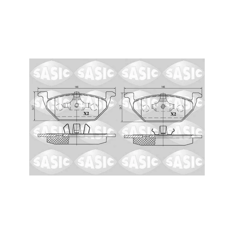 Jeu de 4 plaquettes de frein avant SASIC 6216009