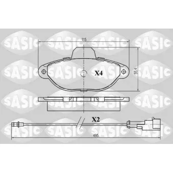 Jeu de 4 plaquettes de frein avant SASIC 6216010