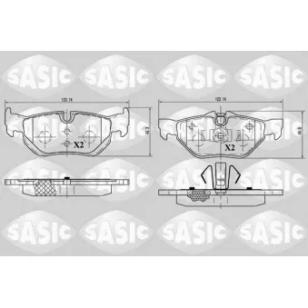 Jeu de 4 plaquettes de frein arrière SASIC 6216012