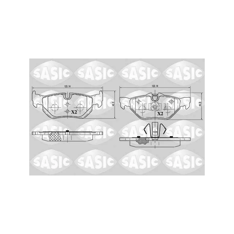 Jeu de 4 plaquettes de frein arrière SASIC 6216012
