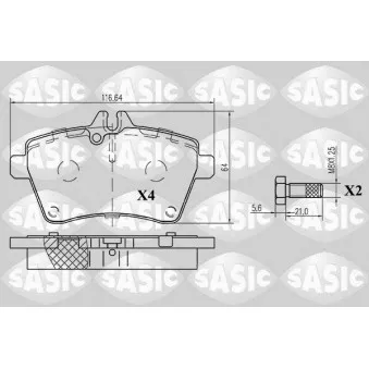 Jeu de 4 plaquettes de frein avant SASIC 6216020