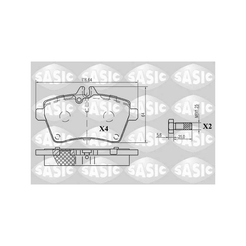 Jeu de 4 plaquettes de frein avant SASIC 6216020