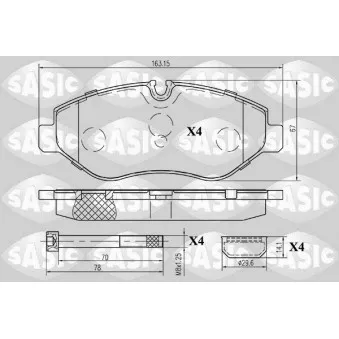 Jeu de 4 plaquettes de frein avant SASIC 6216022
