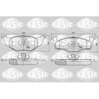 Jeu de 4 plaquettes de frein avant SASIC 6216028