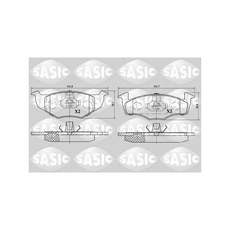 Jeu de 4 plaquettes de frein avant SASIC 6216028