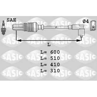 Kit de câbles d'allumage SASIC 9280003