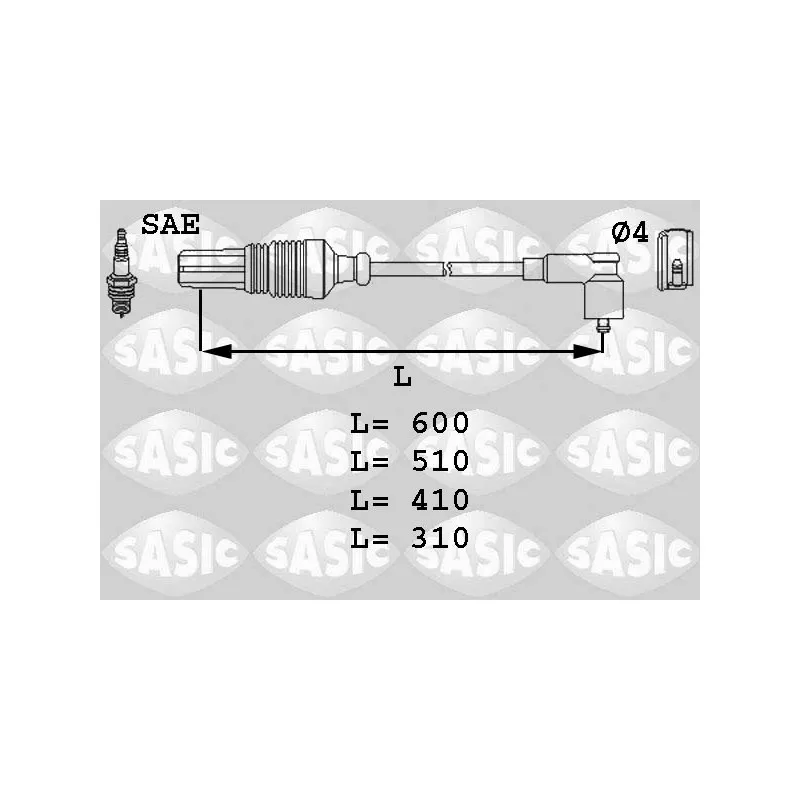 Kit de câbles d'allumage SASIC 9280003