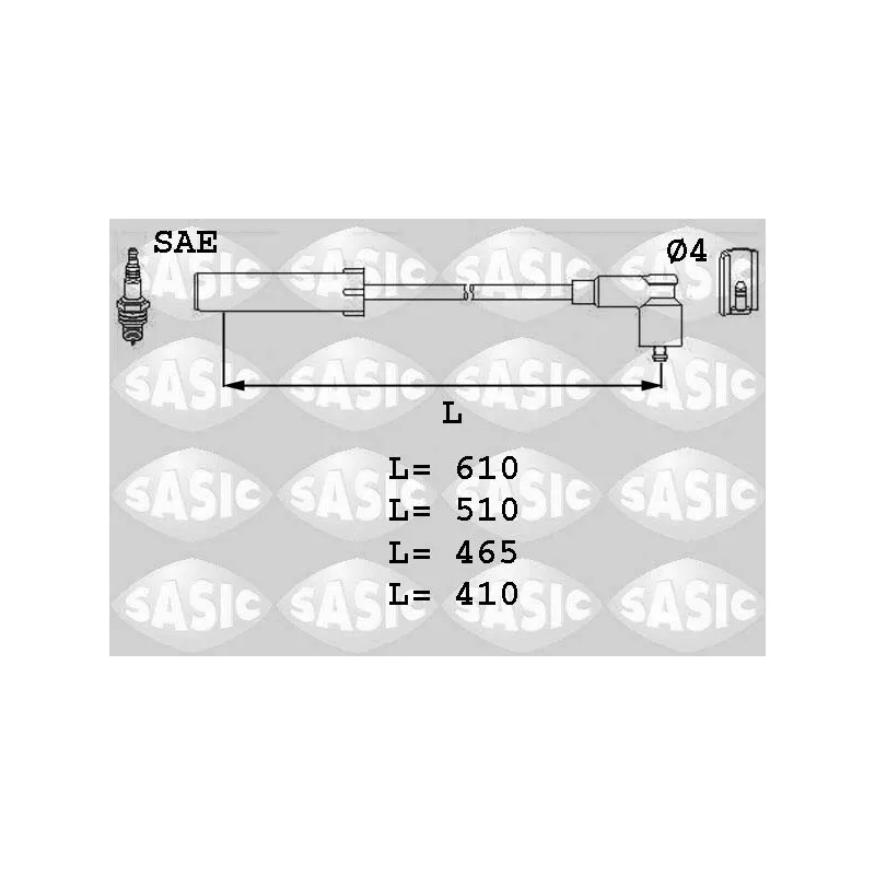 Kit de câbles d'allumage SASIC 9284004