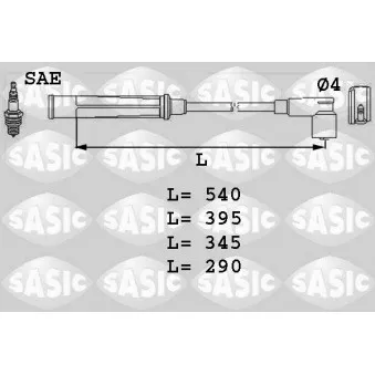 Kit de câbles d'allumage SASIC 9284006