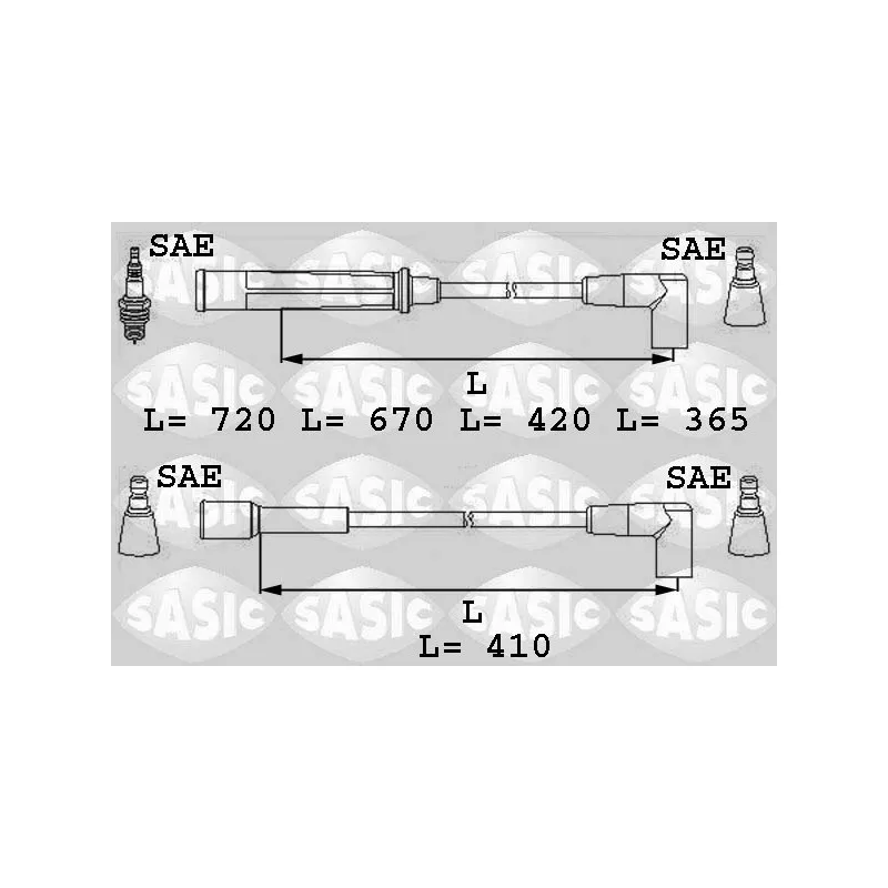 Kit de câbles d'allumage SASIC 9284007