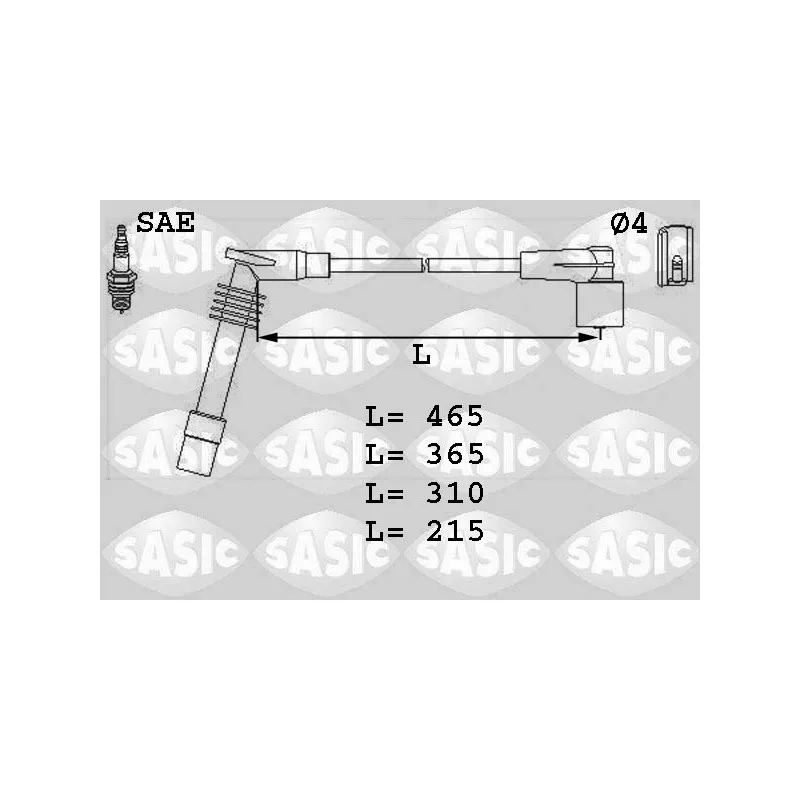 Kit de câbles d'allumage SASIC 9286002