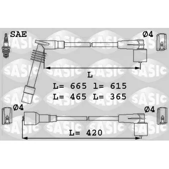 Kit de câbles d'allumage SASIC 9286004