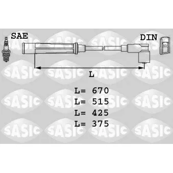 Kit de câbles d'allumage SASIC 9286005