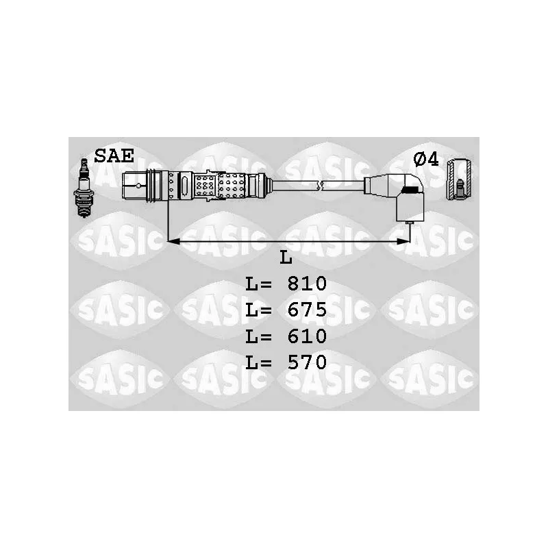 Kit de câbles d'allumage SASIC 9286006