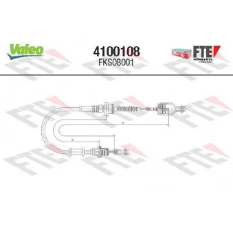 Tirette à câble, commande d'embrayage FTE 4100108