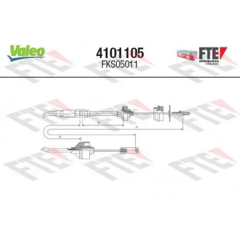 Tirette à câble, commande d'embrayage FTE 4101105