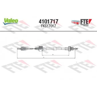 Tirette à câble, commande d'embrayage FTE 4101717