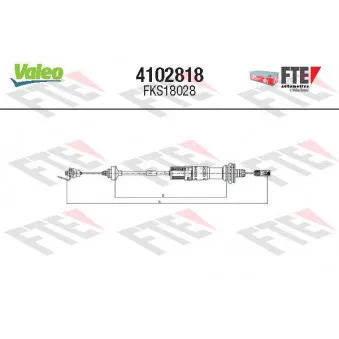 Tirette à câble, commande d'embrayage FTE 4102818