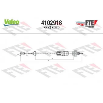 Tirette à câble, commande d'embrayage FTE 4102918