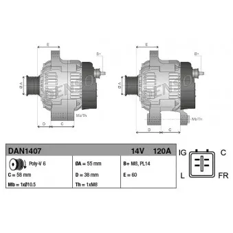 Alternateur DENSO DAN1407