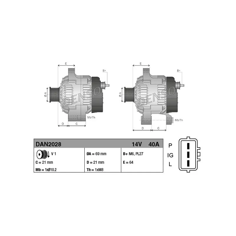 Alternateur DENSO DAN2028