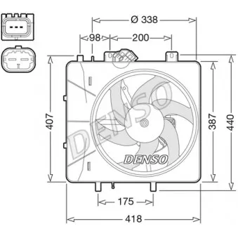 Ventilateur, refroidissement du moteur DENSO DER07010