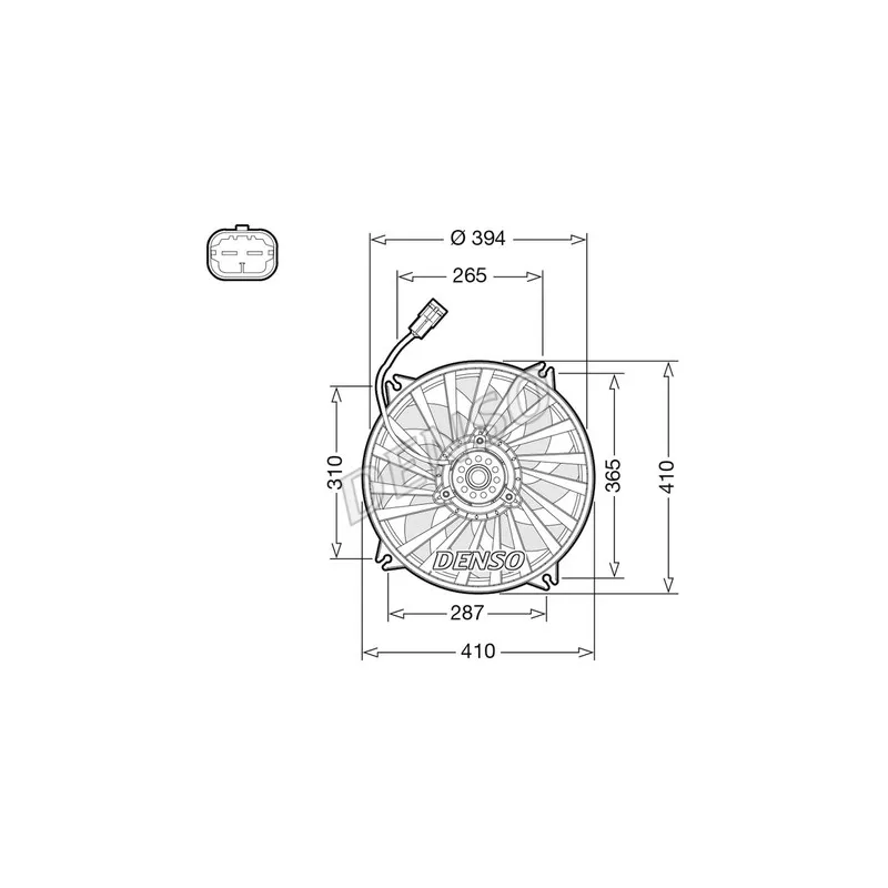 Ventilateur, refroidissement du moteur DENSO DER07012